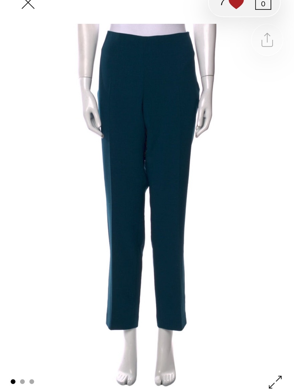 Akris Teal Cropped Skinny Pants